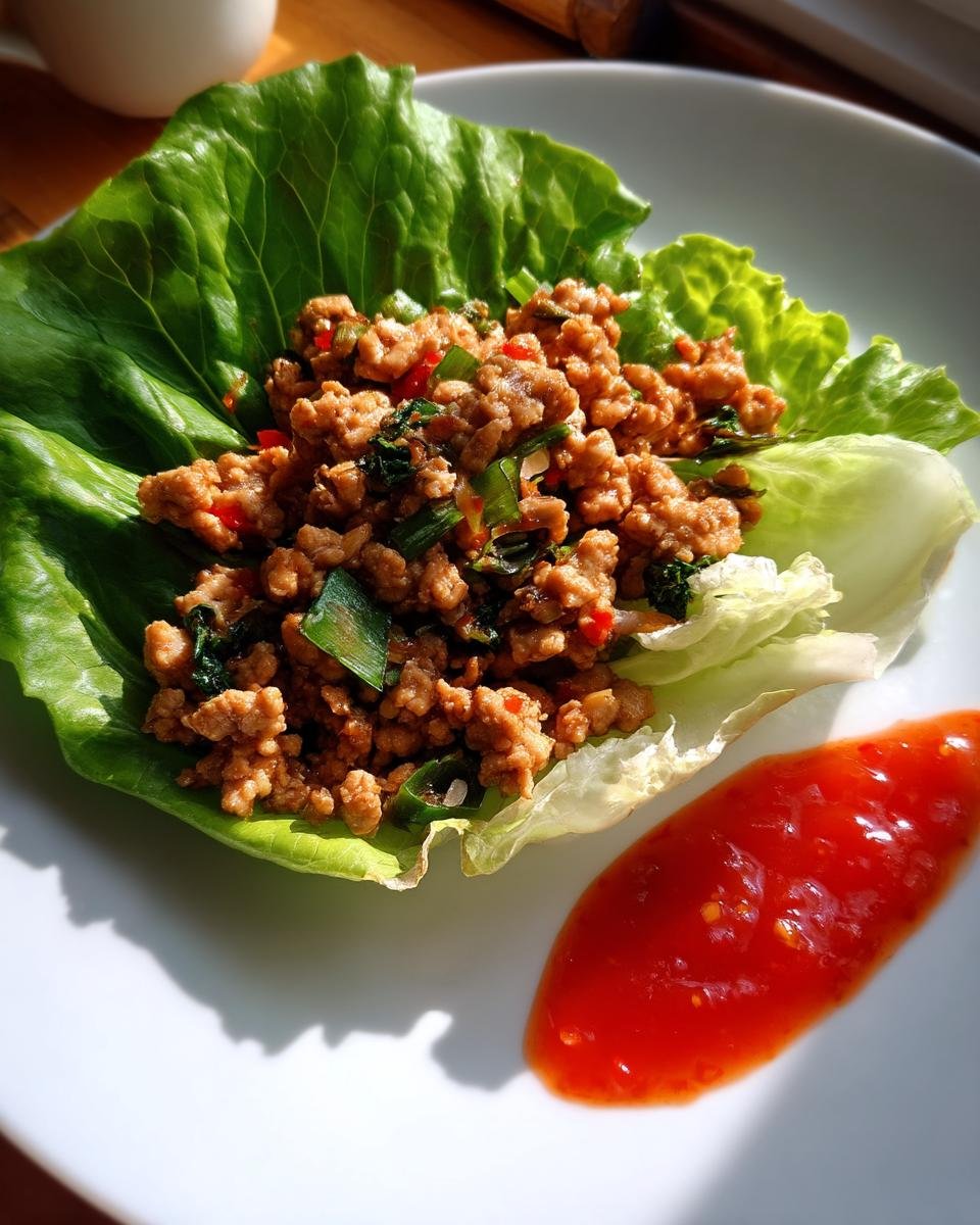 Savory Chicken Lettuce Wraps with Thai Chili Sauce - detail 2