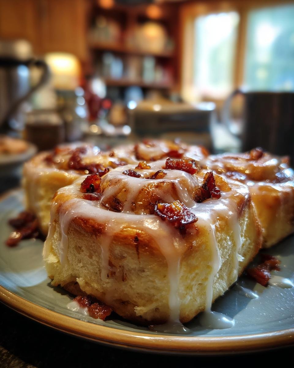Bourbon Maple Bacon Cinnamon Rolls - detail 3