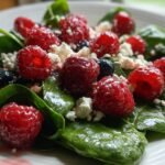 Berry Spinach Salad with Goat Cheese and Raspberry Vinaigrette