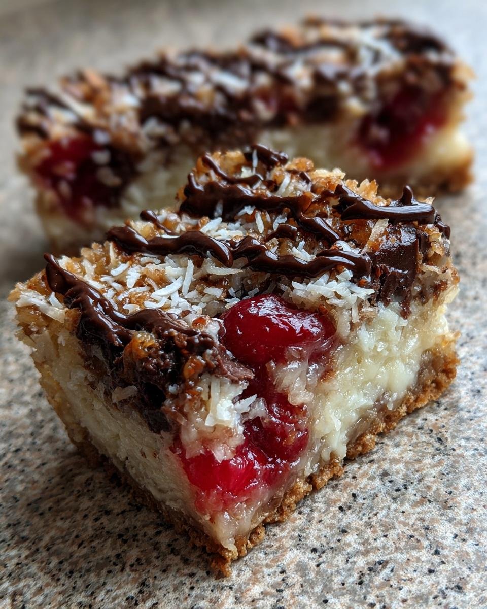 Cherry Coconut Magic Bars - detail 1