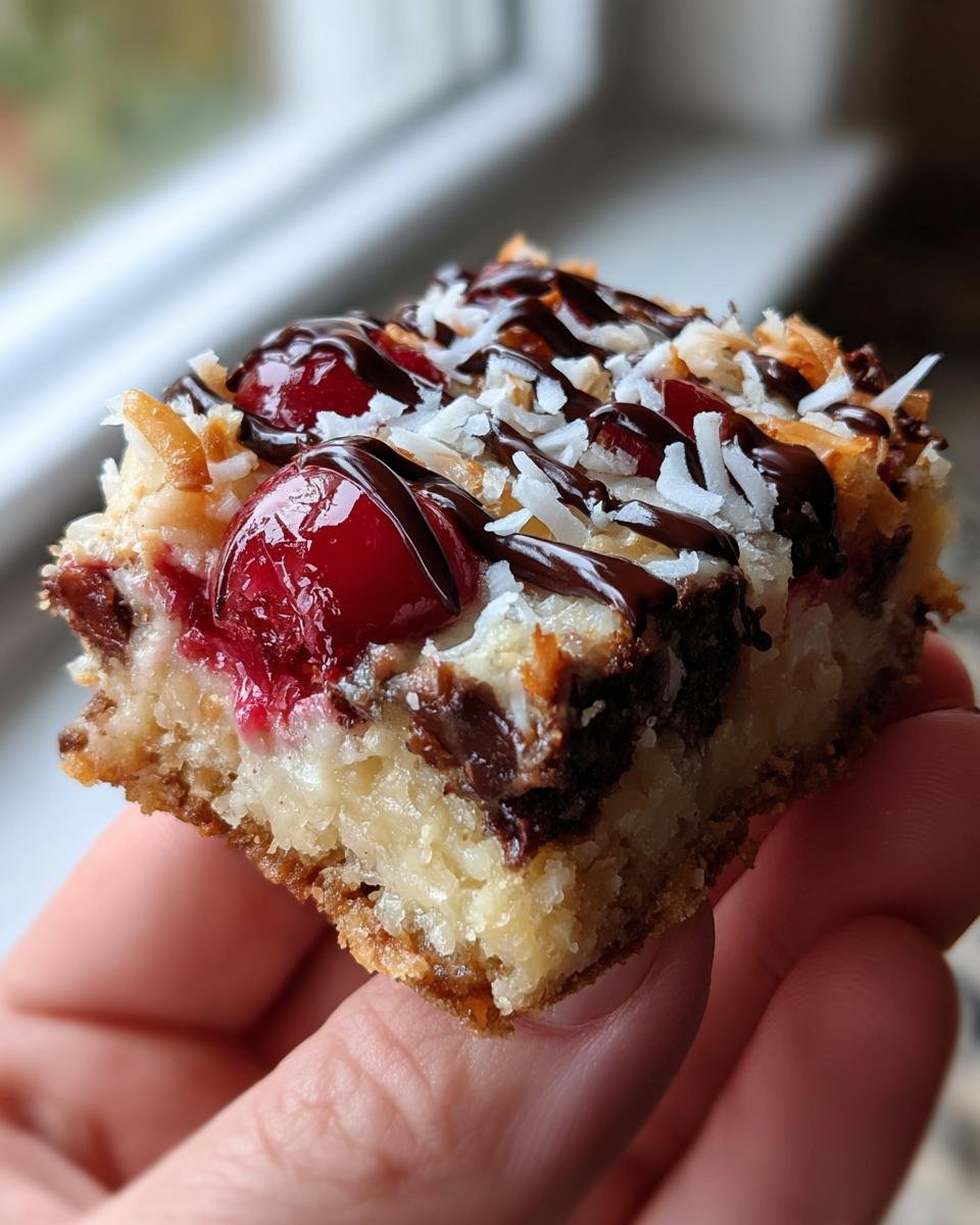 Cherry Coconut Magic Bars - detail 2