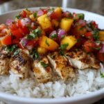 Cilantro-Lime Chicken Bowls with Peach Salsa