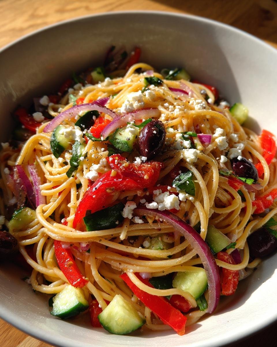 Greek Spaghetti Salad - detail 3