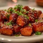 Honey Garlic Glazed Salmon Bites for Christmas