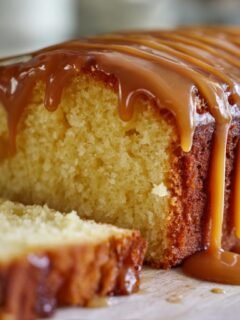 Buttermilk Sour Cream Pound Cake with Southern Caramel Icing