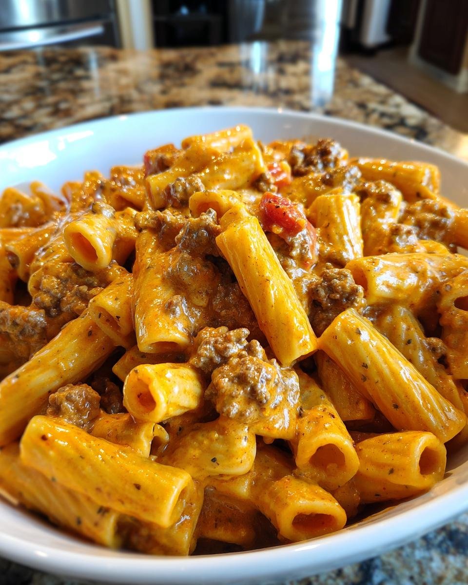 Creamy Cheesy Beef Rigatoni with Rotel Sauce - detail 1