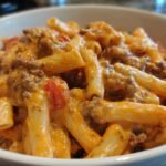 Creamy Cheesy Beef Rigatoni with Rotel Sauce