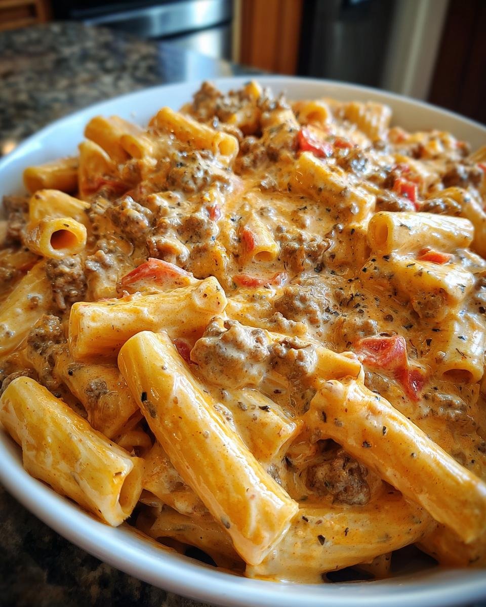 Creamy Cheesy Beef Rigatoni with Rotel Sauce - detail 3