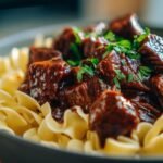 Crockpot Beef Tips and Noodles