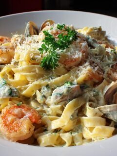 Loaded Seafood Alfredo Pasta