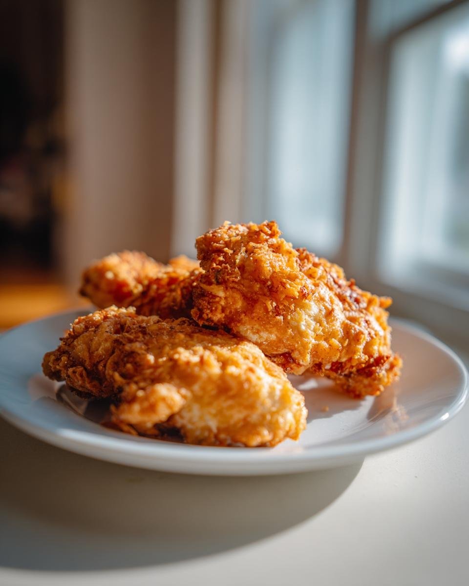 Close-up of Irresistible Baked Chicken Tenders Crispy Delight on a white plate, golden brown and perfectly cooked.