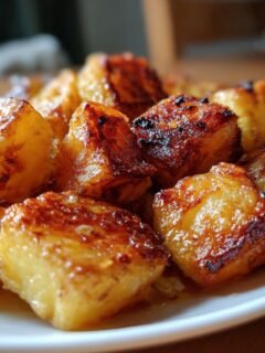Close-up of golden brown, crispy roasted potatoes, a true Ultimate Potato Delight.
