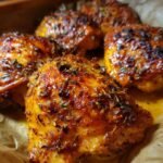 Close-up of juicy, seasoned Irresistible Sheet Pan Chicken pieces with crispy skin.