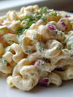 Classic Dill Pickle Macaroni Salad - Featured