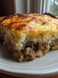 Ground Beef And Rice Casserole - Featured